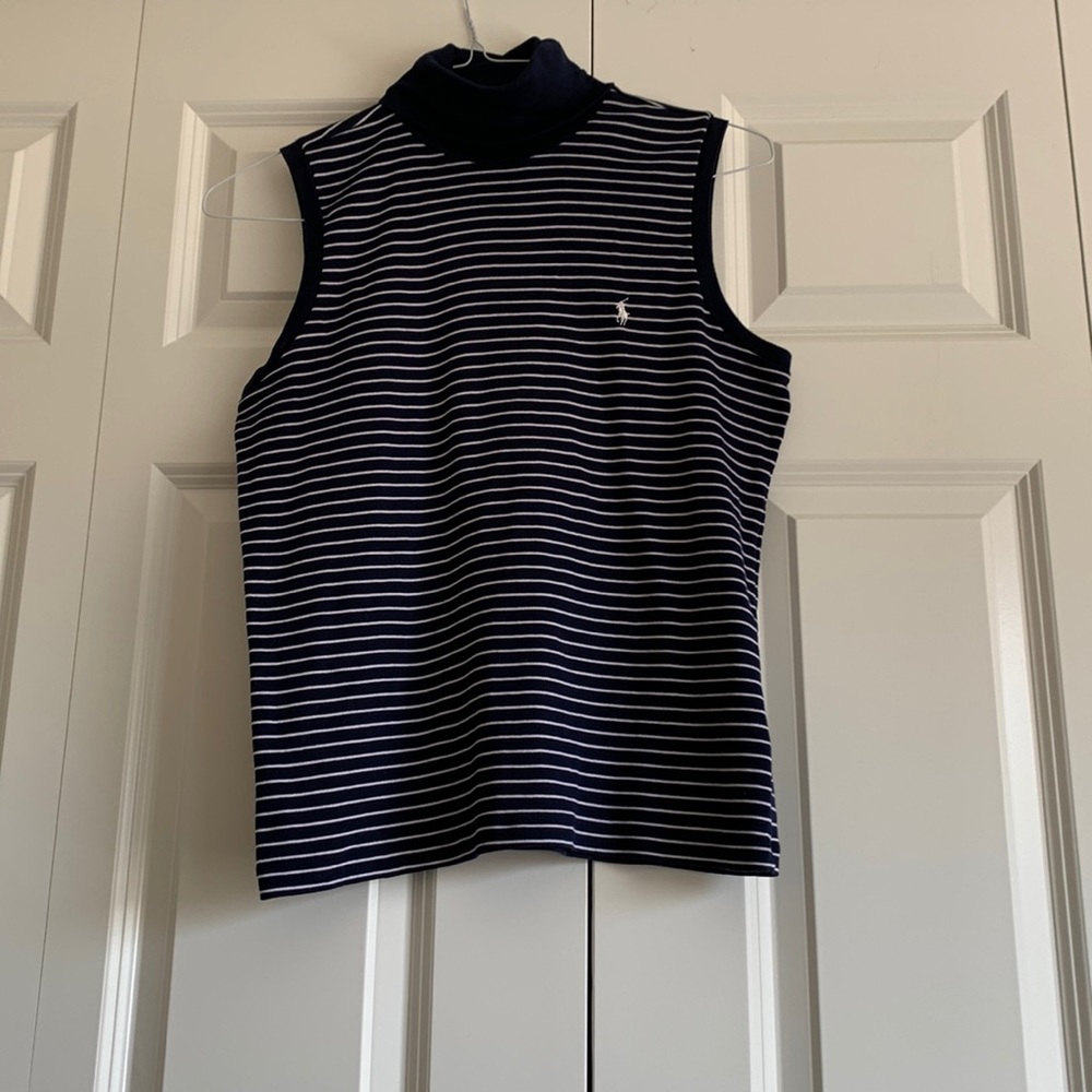 Ralph Lauren - Navy Blue Stripe Shirt, Size Large, New Condition.